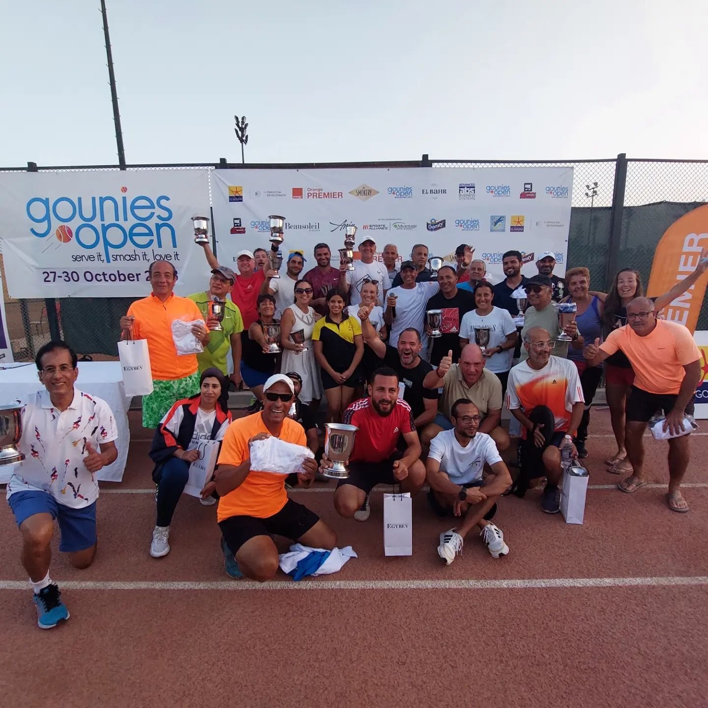 Players and trophy winners at the Gounies Open, El Gouna Tennis Club