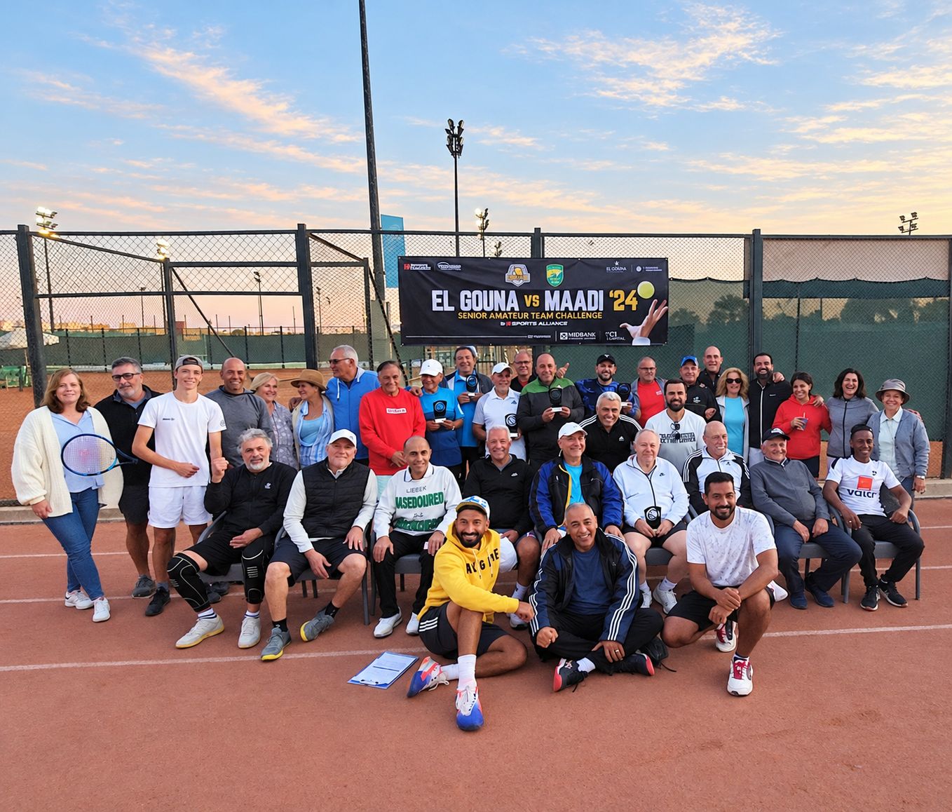 Players and families at the El Gouna vs Maadi 2024 senior amateur team challenge